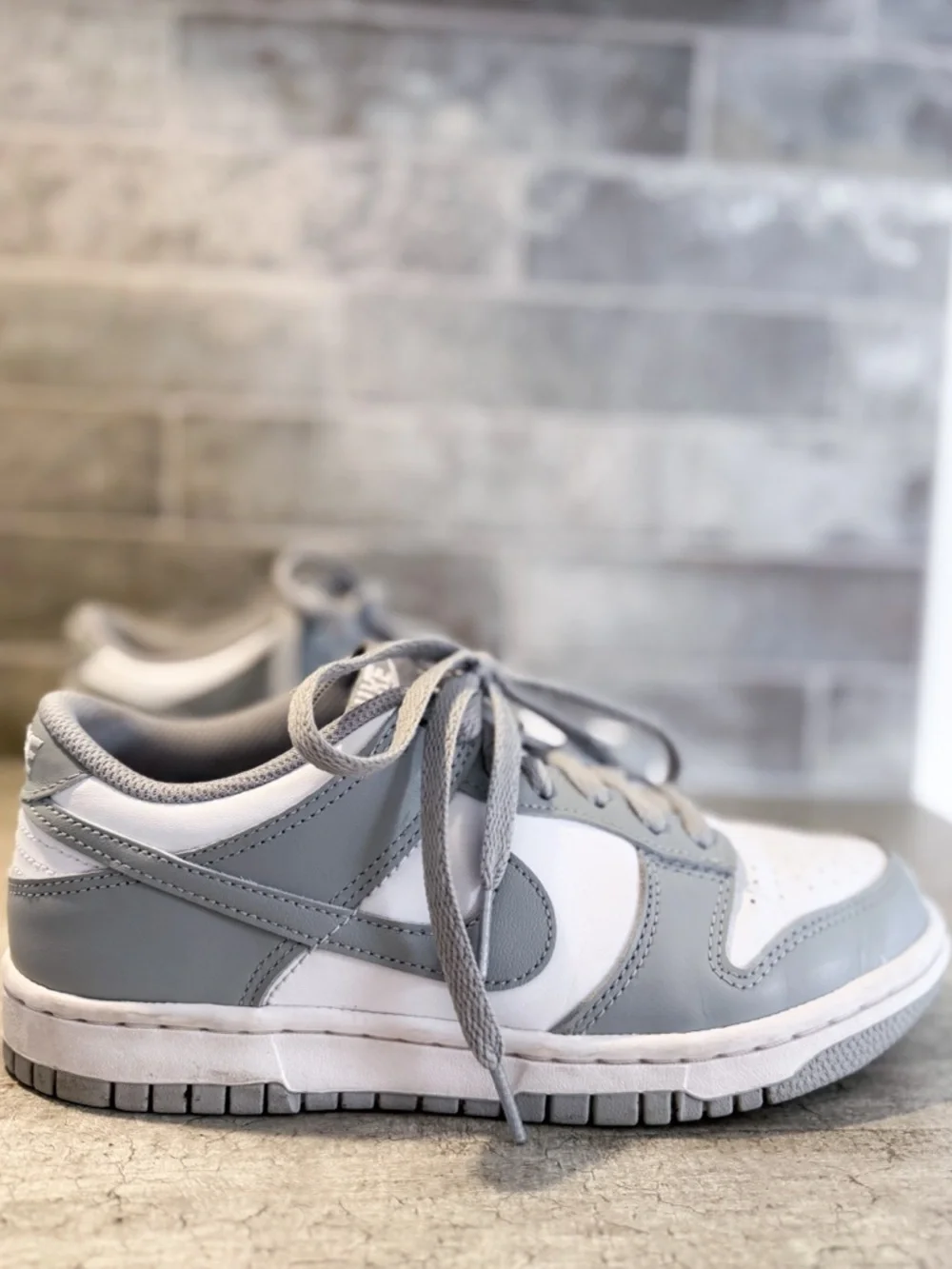 Nike Dunk Low Grey White Youth Size 5Y EUC Barely Worn - Picture 9 of 9